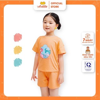 Bộ Quần Áo Bé Gái ARDILLA Thun Cộc Tay Hoạ Tiết Ngộ Nghĩnh, Màu Sắc Tươi Sáng Cho Bé 2-7 Tuổi K157GS21