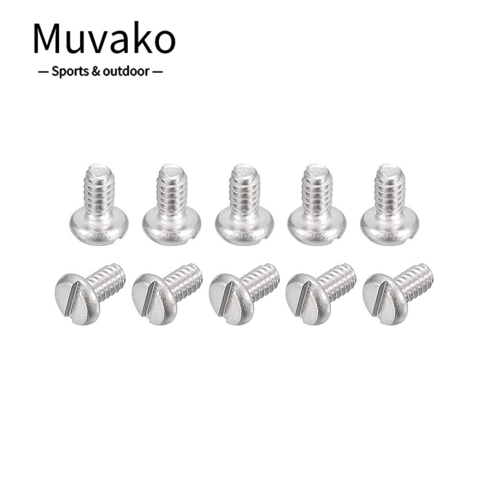 Muvako Bộ 50 Vít Máy, Bu Lông Vít Inox 304 Bạc, Đầu Phẳng Mạ Sắt