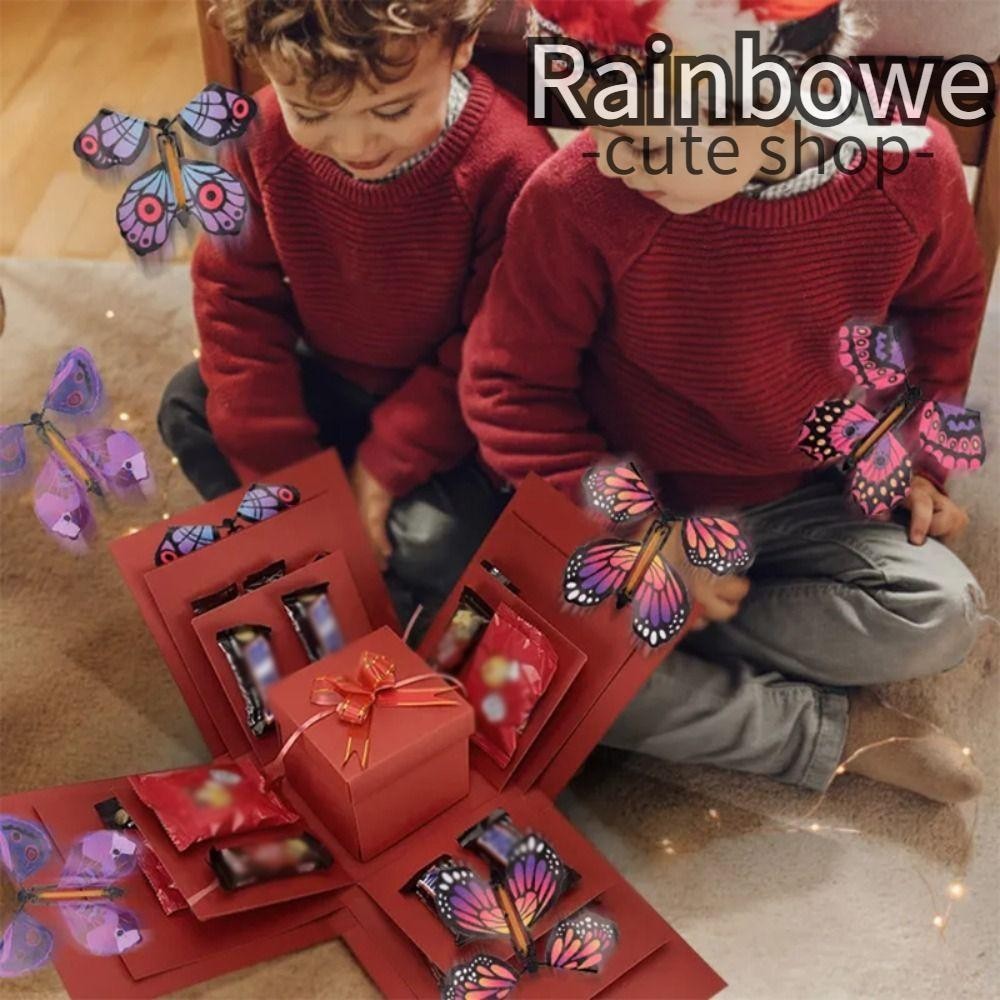 Hộp Album Ảnh RAINBOW, Hộp Quà Tặng Bướm Tình Yêu Bất Ngờ DIY, Lắp Ráp