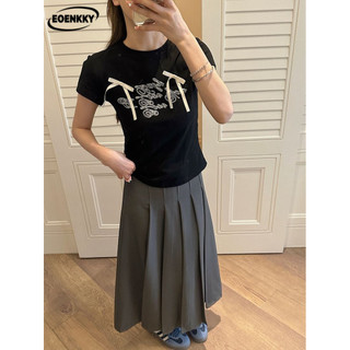 Eoenkky áo phông áo thun nữ croptop baby tee vintage xu hướng thời trang xu hướng wtx2430lkz 12z240321