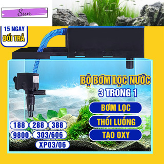 Máy Bơm Lọc Nước Bể Cá 188/288/388 - Bộ Lọc Tràn Trên Bể Cá, Lọc Thác Mini, Máng, Treo Đủ Mẫu VIPSUN/SOBO