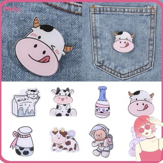 Ghim Cài Áo Hình Bò Sữa Có Đèn Led Dễ Thương