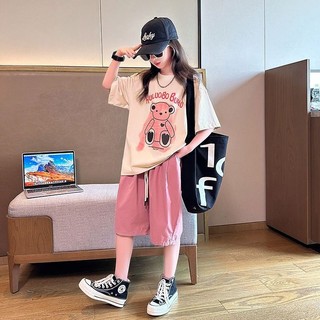 Bộ đồ thời trang bé gái Quần Short ngắn tay thông thường cho bé gái Bộ đồ hai mảnh