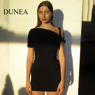 Váy ngắn tay cổ xiên gợi cảm dành cho nữ DUNEA