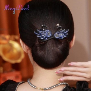 Tóc bun tóc thanh lịch dây buộc tóc kim cương giả thiên nga donut tóc pin tóc bun shaper cho tóc mỏng tóc dài nữ