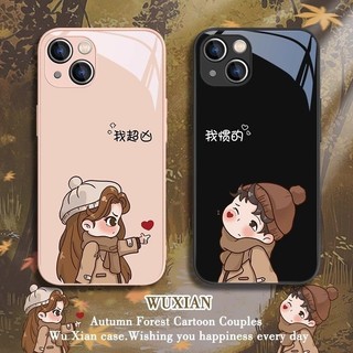 Ốp Điện Thoại Cặp Đôi Apple 15promax 11 11pro 14promax 12promax 13promax 14plus xsmax 15plus xr 12mini 7Plus Kính Dễ Thương