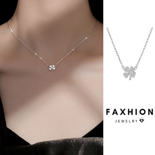 Faxhion Lucky Clover Nơ Mặt Dây Chuyền Vòng Cổ Bạc Cho Nữ Pha Lê Vòng Cổ Phụ Kiện Trang Sức