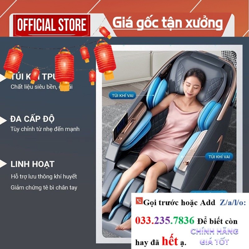 Ghế massage toàn thân Okinawa OS-392 bi silicon di chuyển công nghệ 4D {new}