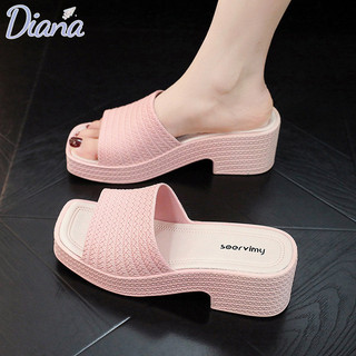 Giày cao gót thời trang (6cm).Mềm mại và chống trượt. Dép đế dày phiên bản Hàn Quốc. Dép đi biển cao gót