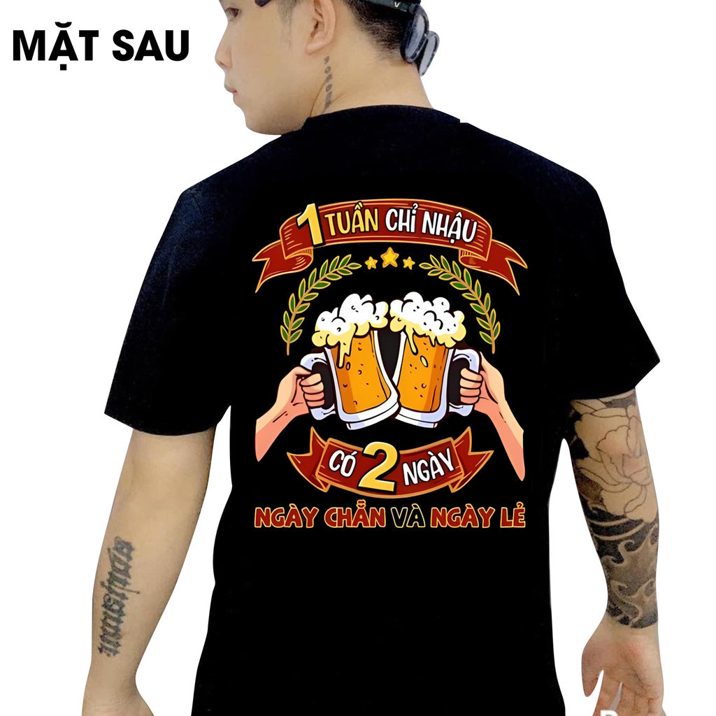 Áo thun in hình - Một tuần chỉ nh.ậ.u có 2 ngày chẵn và lẻ