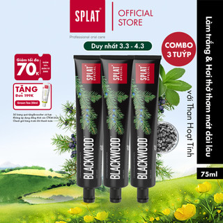  Combo 3 Kem Đánh Răng Than Hoạt Tính SPLAT Blackwood Làm Trắng Răng, Thơm Miệng 75ml