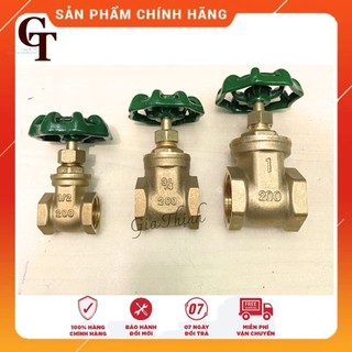 Van cửa đồng thau sanwa phi 21 , 27 ,34 khóa nước , van cửa khóa 360 độ 1/2 ,3/4 , 1''