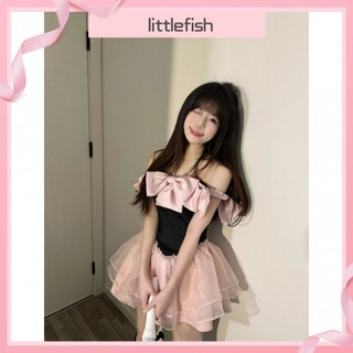 [Littlefish]Váy Phong Cách Mới Phong Cách Phương Tây Ngọt Ngào Đầm Dạ Hội Cao Cấp Nhỏ Dễ Thương Đầm Một Vai Mùa Hè Phong Cách Mới Váy Pettiskirt Đầm Có Kích Thước Lớn