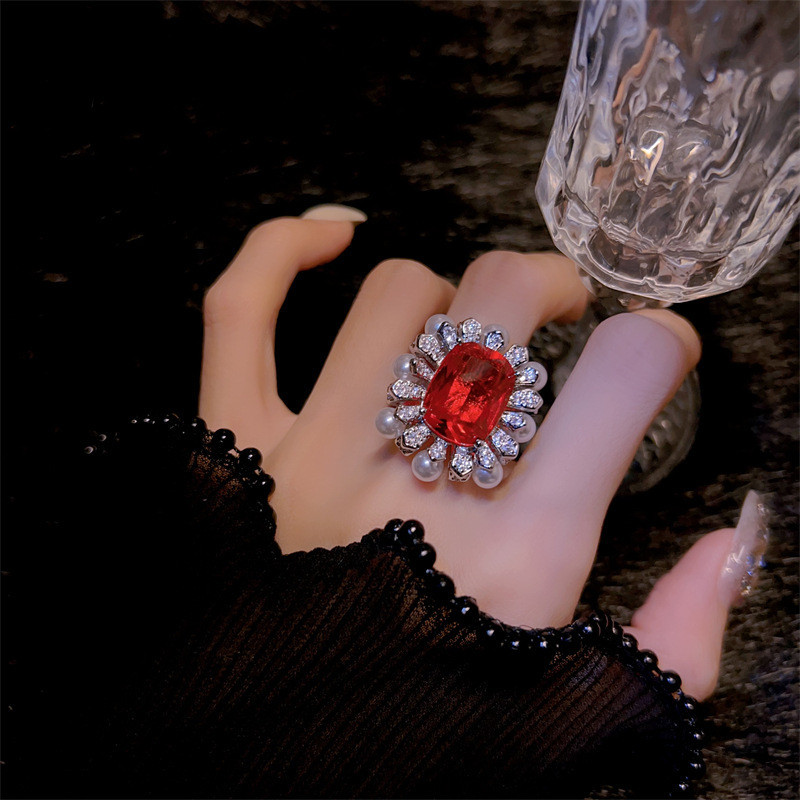 Nhẫn kho báu đầy màu sắc Ruby Nhẫn nữ Phụ kiện trang sức