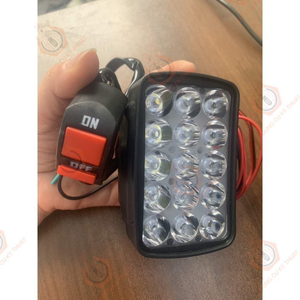 Đèn Pha LED 15 Bóng 1000lm Dành Cho Xe máy xe điện có kèm công tắc _ [Shop Dụng Cụ Kỹ Thuật]