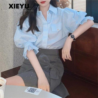 XIEYU Áo Sơ Mi áo sơ mi nữ áo kiểu hàn quốc Thoải mái Fashion Tối giản Phong cách WCS2430URB 13Z240329