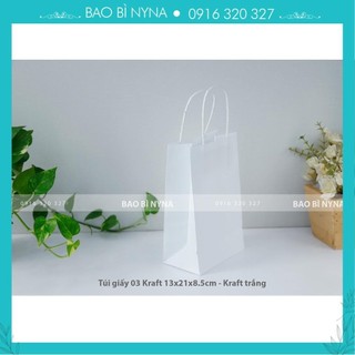 Túi giấy 03 kraft 13x21x8.5cm - kraft trắng