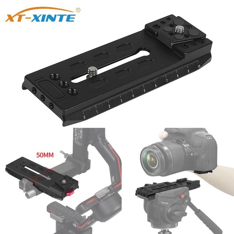 XT-XINTE Tấm mở rộng 50mm Gắn cổng V cho máy ảnh DSLR Đầu ba chân Đĩa phát hành nhanh cho Bộ ổn định
