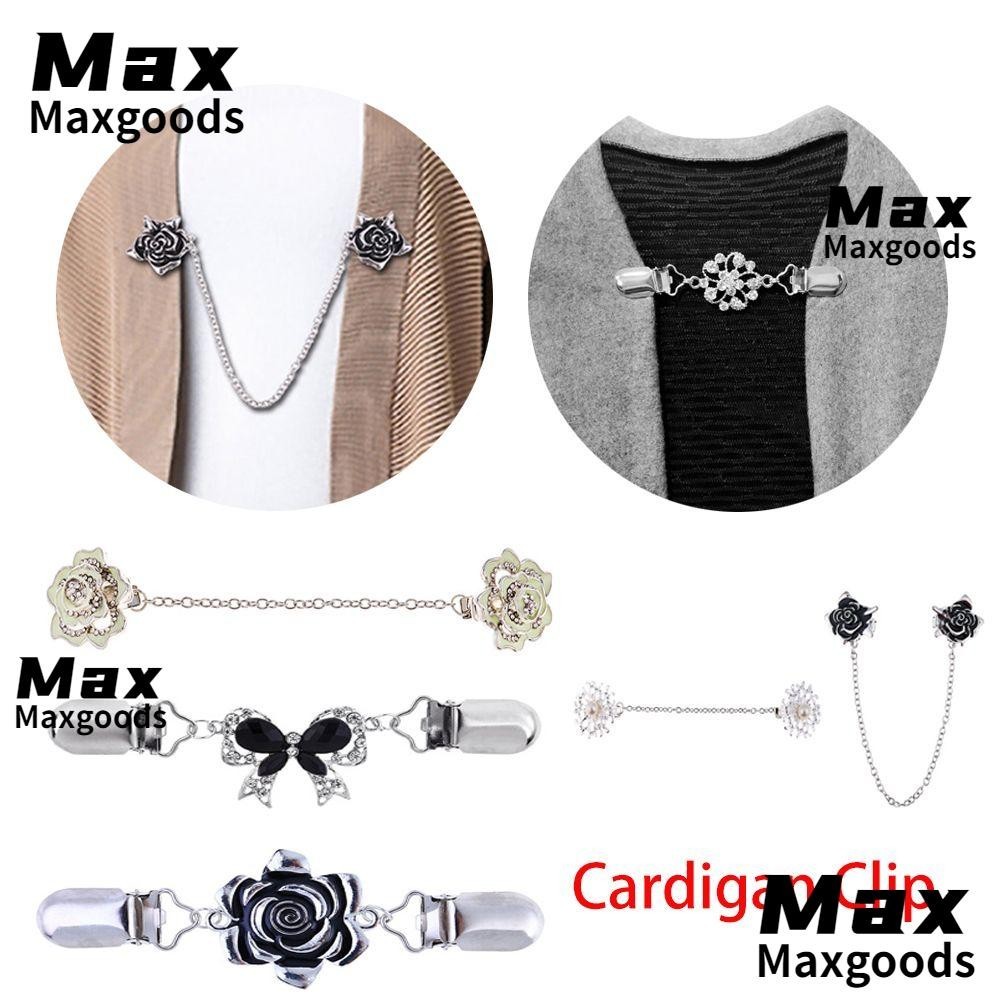 Maxg Cardigan Kẹp Nữ Quà Tặng Nóng Retro Khắc Hoa Bông Tuyết Hình Hoa Hồng Kim Cương Giả Trang Trí Áo Len Áo Pin Vịt Kẹp Móc Khóa