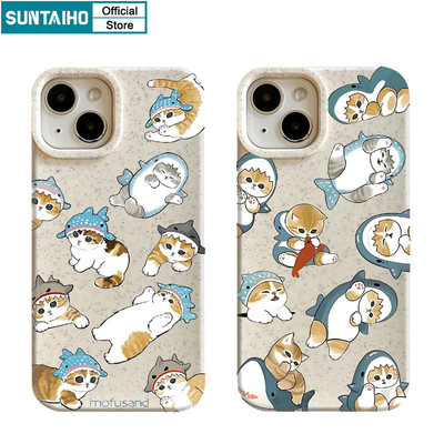 Suntaiho Ốp lưng Iphone Hàn quốc Đẹp Ngộ nghĩnh Mèo Cá Mập Dễ Thương Họa Tiết Ốp Điện Thoại Silicone Mềm Cao Cấp Chống Sốc Cho Iphone 15 14 12 13 11 Pro Max IP 7 8 Plus Iphon X Xs XR Xs Max Ốp Lưng