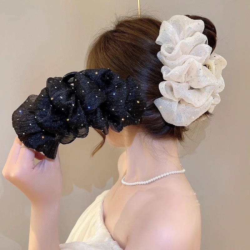 Ahellogirl Cloud Seersucker Kẹp Nữ Tính Công Chúa Tóc Cá Mập Kẹp Tóc Lớn Kẹp Tóc Mũ Ở Mặt Sau Đầu