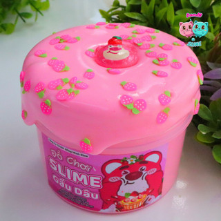 Diy butter lotso/ đồ chơi slime bơ gấu dâu/ kèm charm và cốm/chất slime dẻo dai và thơm db slime