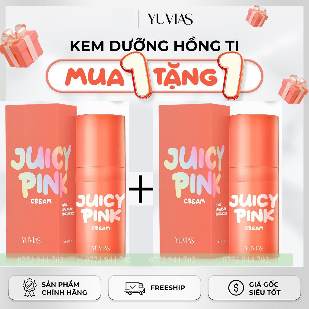 ✌ Giá Sỉ ✌ Combo 2 Kem Jucicy Pink Yuvias Cream Hồng Nhũ Hoa, Bikini M