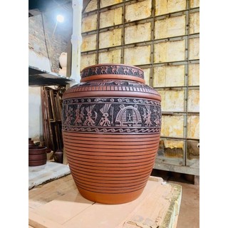 Chum ngâm rượu hoạ tiết trống đồng 30l gốm Bát Tràng cao cấp