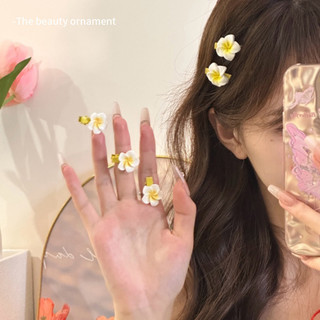 Phong cách nghỉ mát mới kẹp tóc frangipani bên bangs clip ngọt ngào bb clip