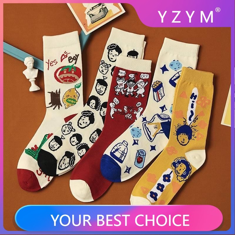 YZYM Women socks cotton in-tube socks sports stockings