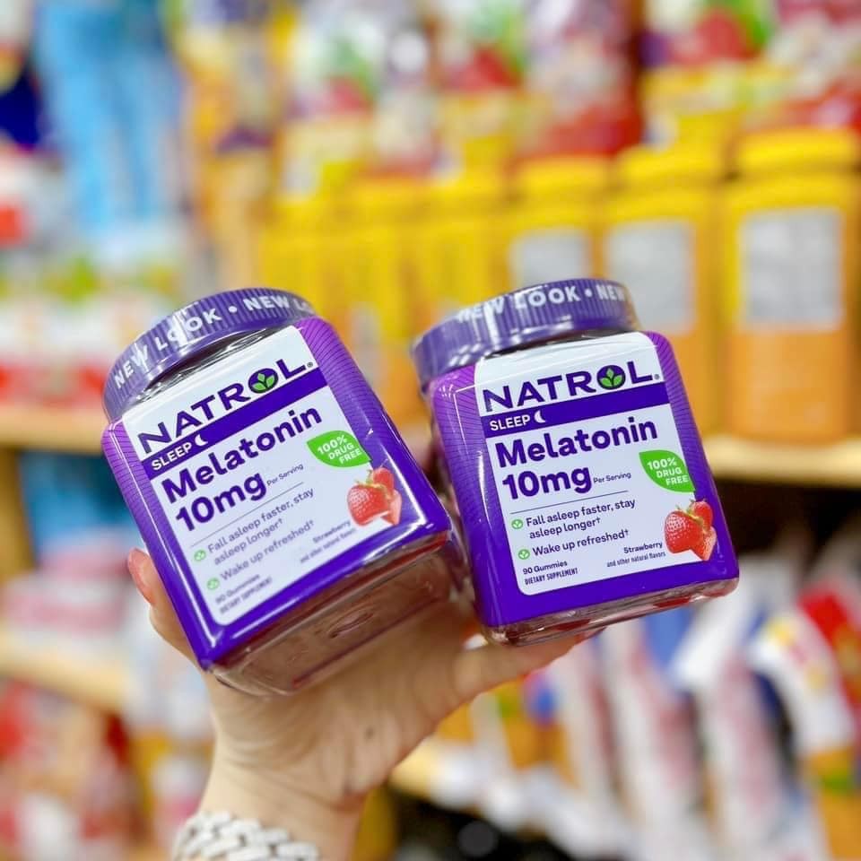 Kẹo ngủ ngon 10mg Natrol Melatonin Gummies Mỹ 90 viên chính hãng Mỹ
