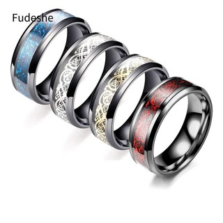 Fudeshe Thép Titan Màu Đen Họa Tiết Rồng/Rồng Nhiều Màu Kích Thước 6-13 Thời Trang Cho Nam