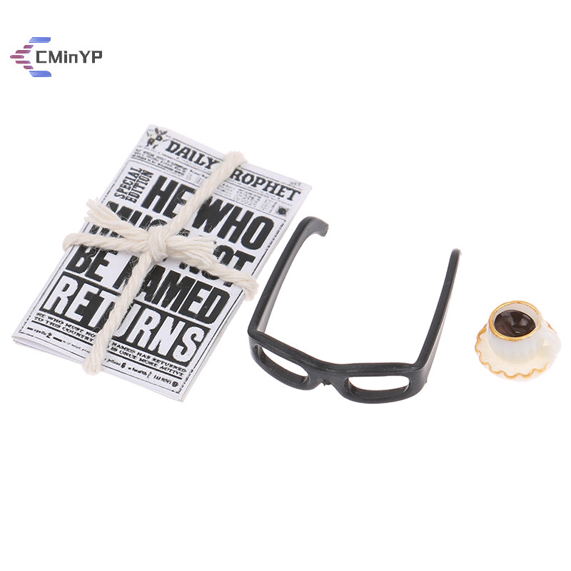 1 Bộ 1: 12 Nhà Búp Bê Thu Nhỏ Báo Kính Mẫu Tạp Chí Sách DIY Đồ Chơi Mới