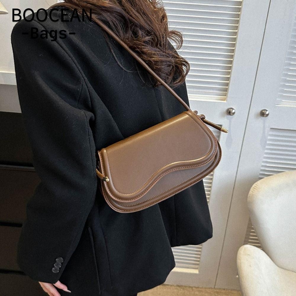 BOOCEAN Túi Đeo Vai, Túi Messenger Màu Trơn Nhỏ, Túi Xách Da PU Thời Trang Nữ