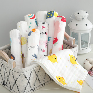 Khăn gạc cotton nguyên chất sáu lớp mật độ cao, mềm mại và thấm hút, khăn mặt trẻ em, khăn nước bọt cho bé, khăn cotton trẻ em