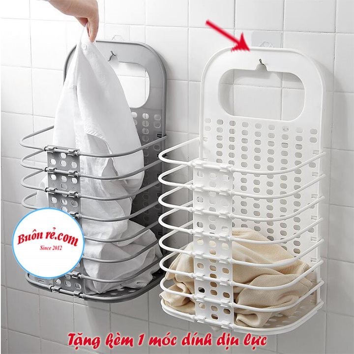 [ Mới ] Giỏ Đựng Đồ Gấp Gọn Thông Minh Tặng Móc Dính Giỏ Treo Tường Đựng Quần Áo Đồ Dùng Nhà Tắm