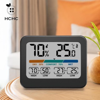 Đồng hồ đo độ ẩm nhiệt độ, màu màn hình lớn Nhiệt kế nhiệt độ cao và thấp Máy đo độ ẩm kỹ thuật số điện tử ghi âm Mini Máy đo độ ẩm trong nhà