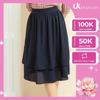 Chân Váy Thiết Kế Công Sở UK FASHION Dáng Xoè, Thiết Kế Hai Tầng, Chất Liệu Nhập Hàn Mềm Mịn, Thoáng Mát NKCV2103002