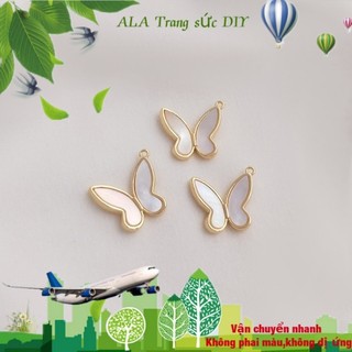 💖Trang sức DIY phụ kiện💖14k Vàng Mạ Màu Giữ Kẻ Sọc Tự Nhiên Mẹ-Túi Bướm Mặt Dây Chuyền Handmade DIY Vòng Tay Bông Tai Vòng Cổ Xương Đòn Dây Chuyền [Bông tai/Vòng cổ/Mặt dây chuyền/Vòng tay]