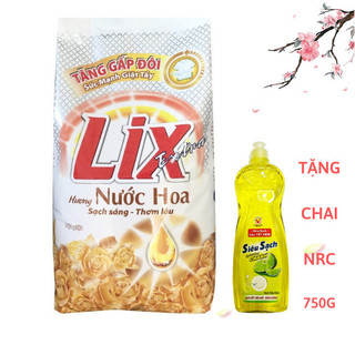 Combo bột giặt Lix 5,5kg HƯơng nước hoa tặng NRC 750g Siêu sạch