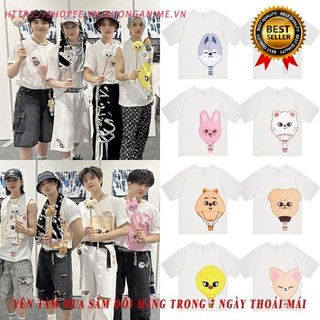 Kpop StrayKids 5 SAO 2023 Cổ Tròn Cotton T Ngắn Tay Hip-hop Cotton T Casual Top Nam / Nữ Cặp Đôi Áo Sơ Mi Quần Áo