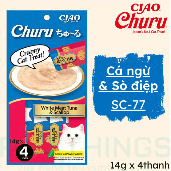 [Thái Lan] Soup Thưởng Ciao Churu Gói 4 Thanh - Súp Ciao Cho Mèo Nhập Thái Lan