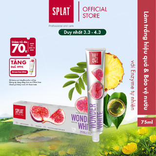 Kem đánh răng trắng răng hiệu quả từ enzyme SPLAT Wonder White không chứa flo ngăn ngừa sâu răng, mảng bám cao răng 75ml