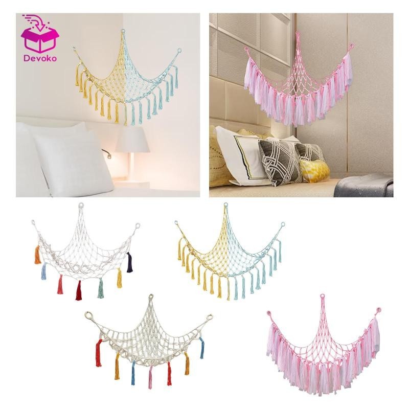 Devoko Boho Macrame Đồ Chơi Võng Treo Lưới Sang Trọng Đồ Chơi Lưới Bảo