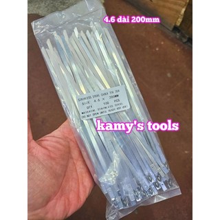 Dây thít dây rút inox 4.6mm 7.9mm inox 304 dài 100mm 150mm 200mm 250mm 300mm 350mm 400mm 500mm 600mm 800mm 1000mm 1200mm