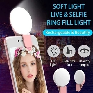 Mini selfie ring light di động clip-on selfie fill light usb sạc pin chạy bằng pin đèn led cho điện thoại di động