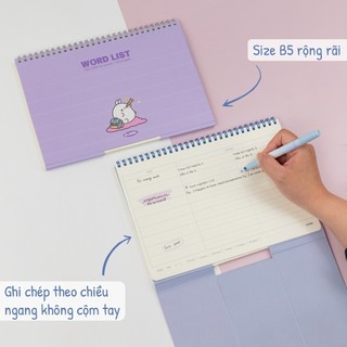 Sổ học từ vựng tiện ích Klong Word List B5 100GSM MS 917 vở học từ mới, có bìa ngăn che nội dung
