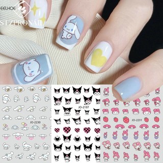 Sanrio Nail Art Sticker Sanrio Nail Art Sticker 5D Giảm Tranh Dán Cho Bé Gái Sơn Móng Tay Dán Kuromi My Melody Cinnamoroll Trang Trí Móng Tay