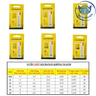 [HCM] Lưỡi SZCHANGE - Lưỡi câu cá Form Chép Đen Dày
