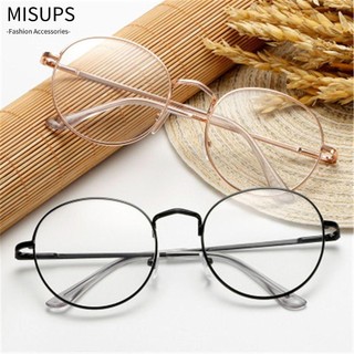 MISUPS mắt gọng kim loại tròn oversized phong cách vintage